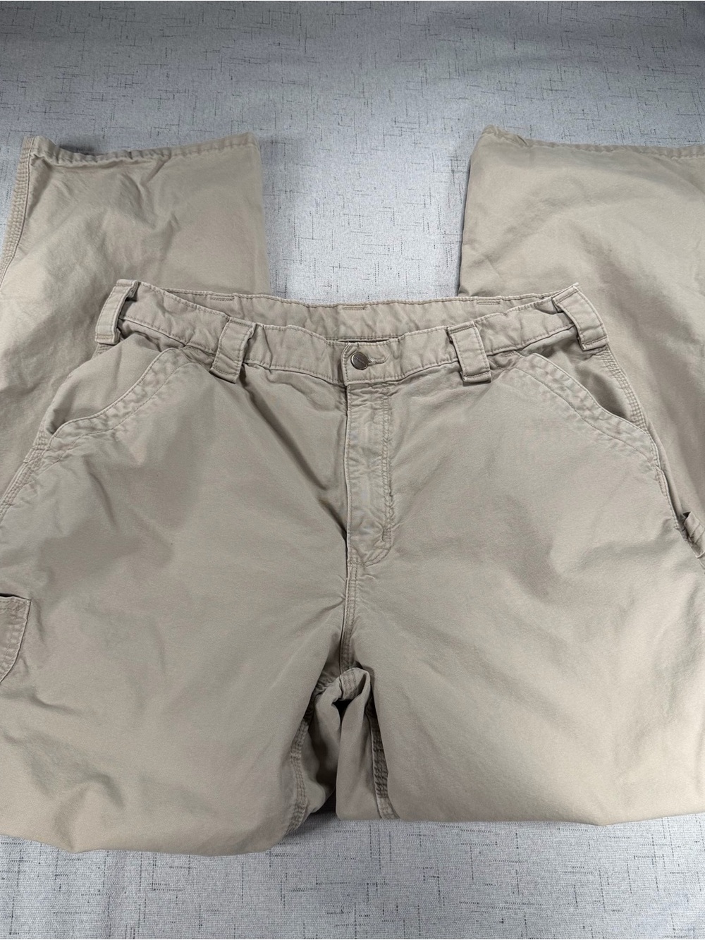 Vintage Carhartt Canvas Work Pants 36x34 Tan Light Duck Loose Fit Skate Y2K